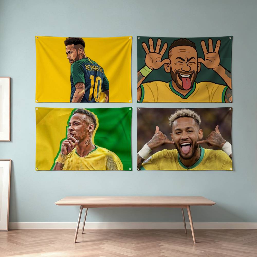 Outdoor Sport Club - ธง Neymar-R Football Sport-S เหมาะสำหรับตกแต่งผนังภายในและภายนอกของสโมสรหรือปาร์ตี้ ของขวัญสำหรับแฟนคลับ
