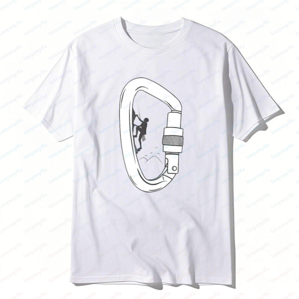 Outdoor Sport Climbing Gear - คาราบิเนอร์ อุปกรณ์ปีนเขา เสื้อยืดพิมพ์ลาย เสื้อยืดผจญภัยกลางแจ้ง นักปีนเขา กราฟิก