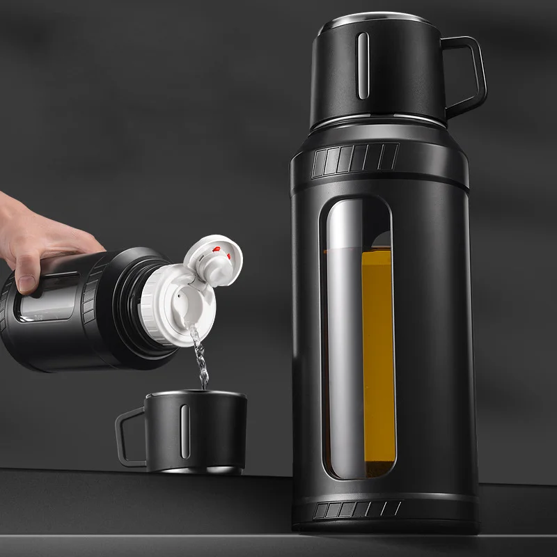 Outdoor Sport Glass Water Bottle - ขวดน้ำแก้วขนาดใหญ่ 2 ลิตร พร้อมที่กรองใบชา สำหรับเดินทาง พกพาสะดวก