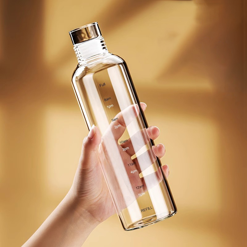 ขวดน้ำกีฬาแก้ว FOME พร้อมขีดบอ - Outdoor Sport Glass Water Bottle บทวิจารณ์และราคา