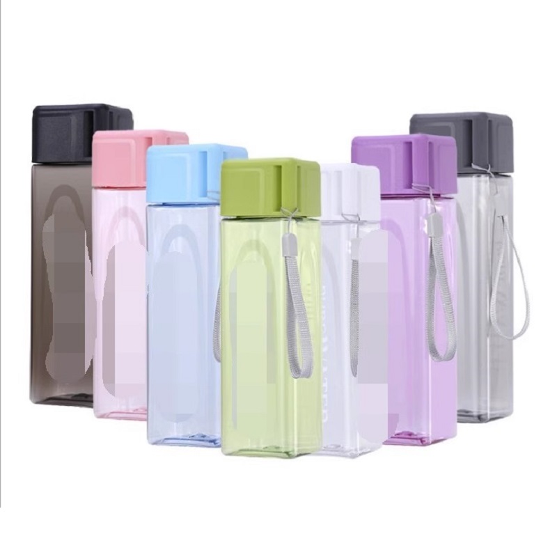 450ml,1pcs แก้วน้ําใสสแควร์ใน  - Outdoor Sport Glass Water Bottle บทวิจารณ์และราคา