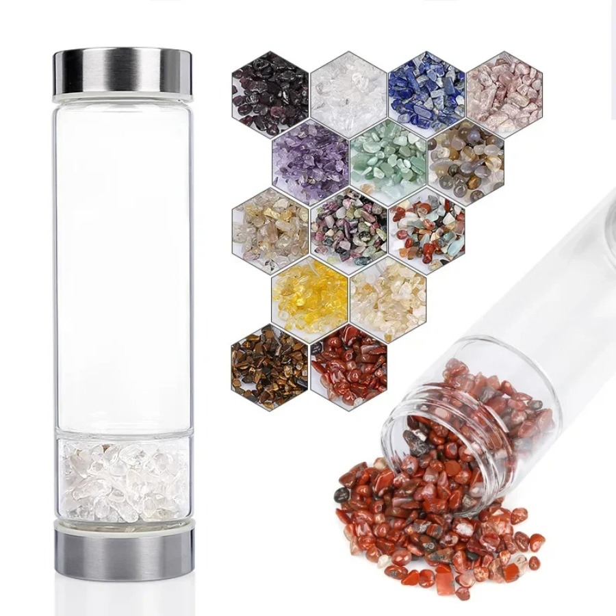 ขวดน้ำคริสตัลขนาดใหญ่จากแร่ธรร - Outdoor Sport Glass Water Bottle บทวิจารณ์และราคา