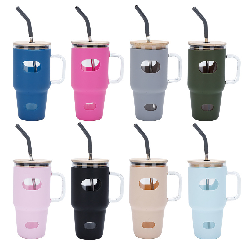 32Oz แบบพกพาซิลิโคนแก้วไม้ไผ่ฟ - Outdoor Sport Glass Water Bottle บทวิจารณ์และราคา